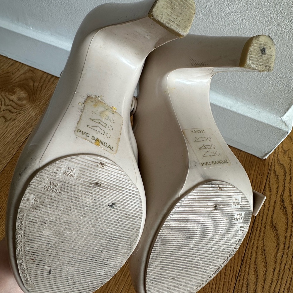 Melissa Women's Beige Strap Heels - Picture 2 of 2